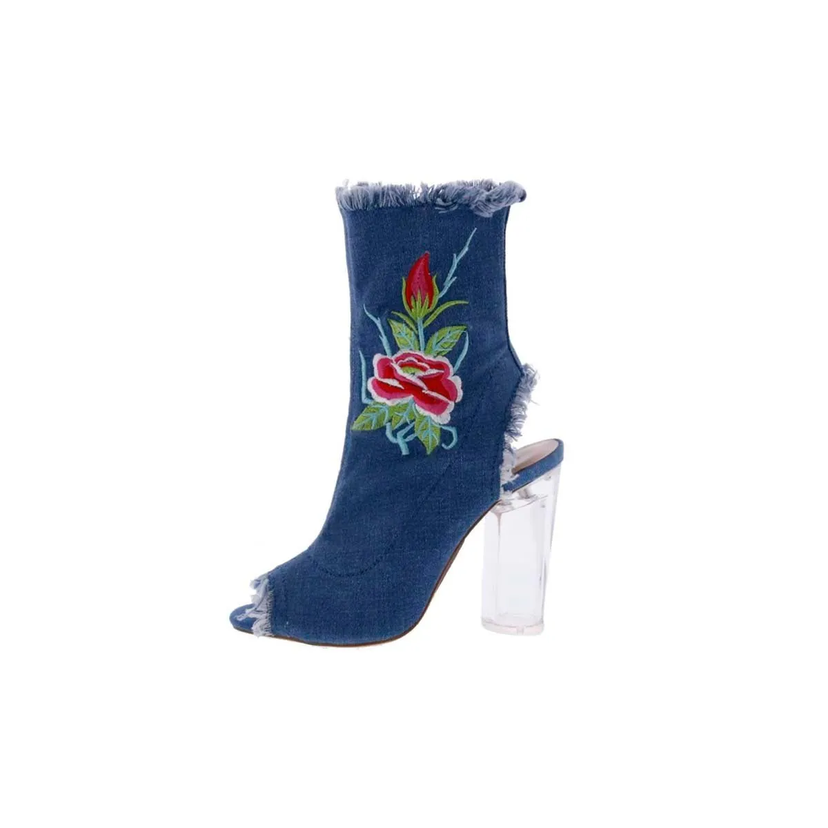 Penny Loves Kenny Roadie Women Pump Bootie In Blue Denim