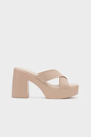 PLATFORM CHUNKY HEEL SLIDE