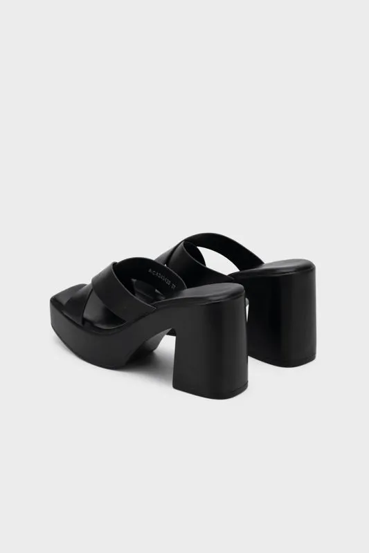 PLATFORM CHUNKY HEEL SLIDE