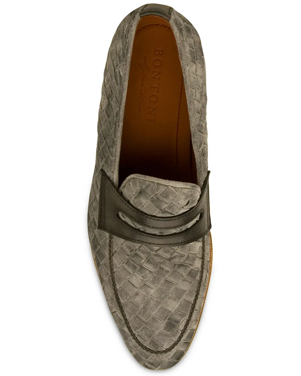 Principe Suede Penny Loafer in Light Grey