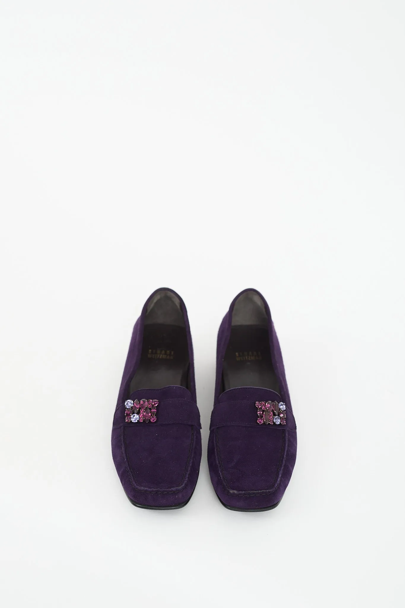 Purple Suede Jewel Loafer