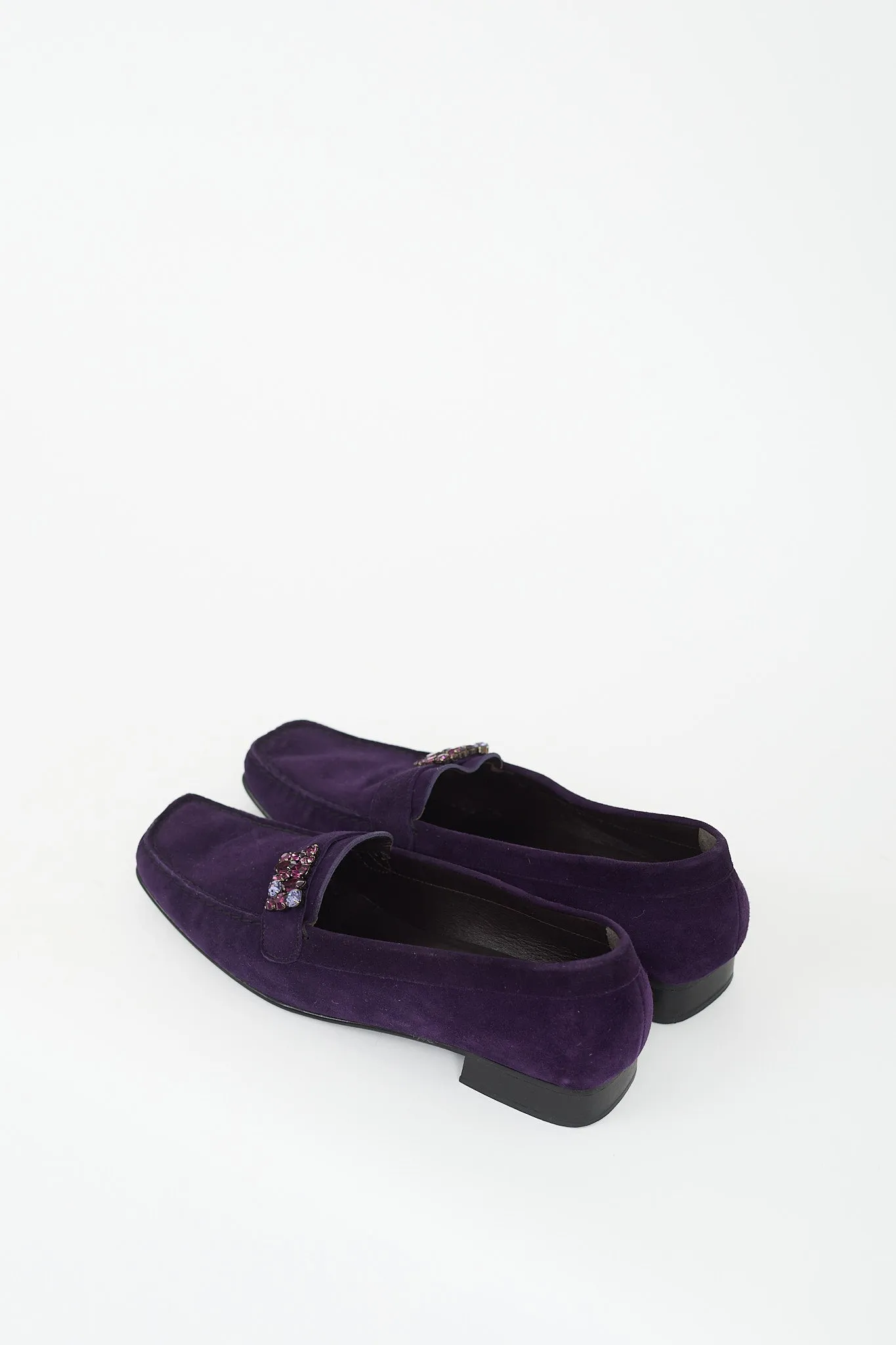 Purple Suede Jewel Loafer