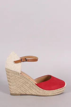 Round Toe Ankle strap Espadrille Platform Wedge