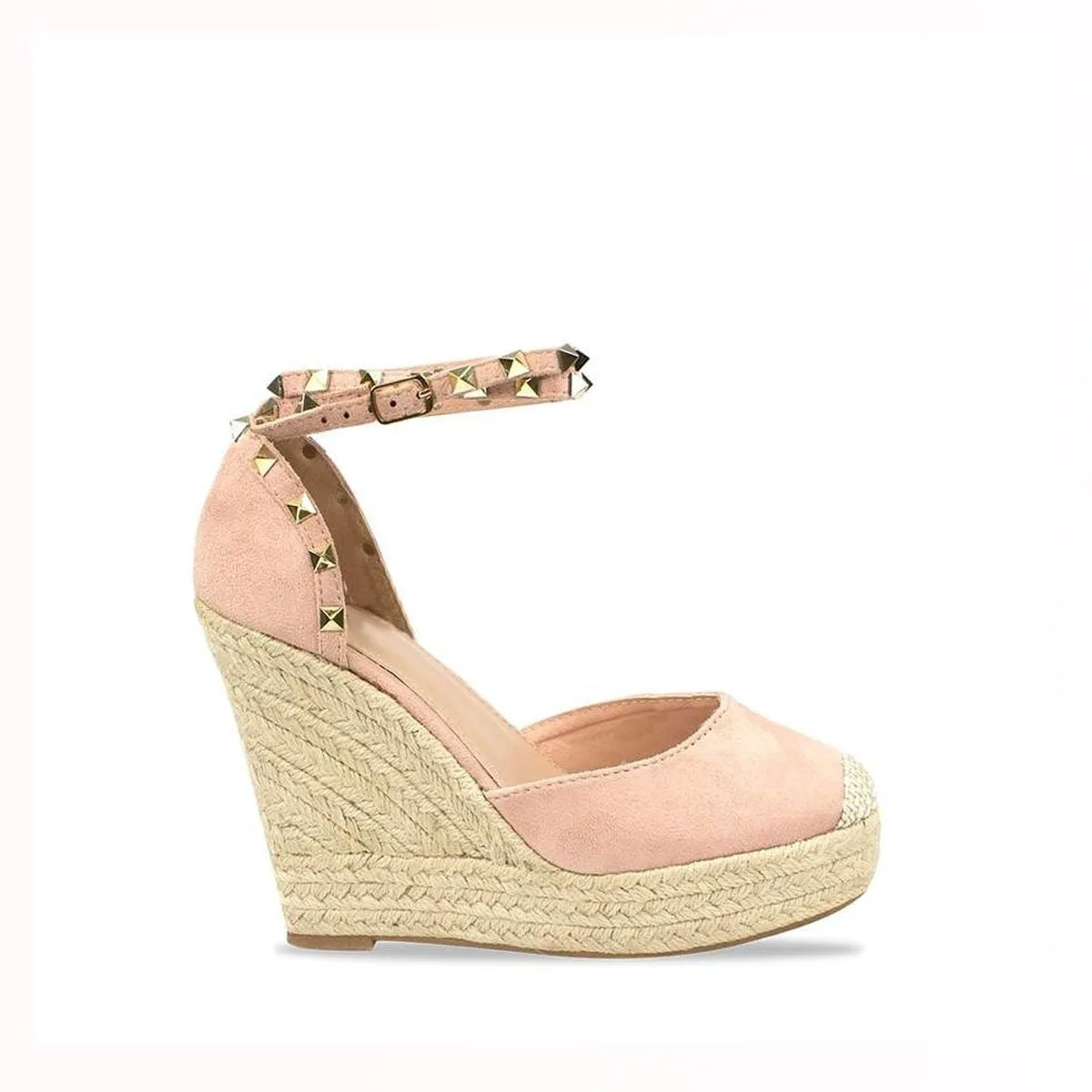 ROXIE Espadrille Wedge Studded Platform Ankle Strap Sandal