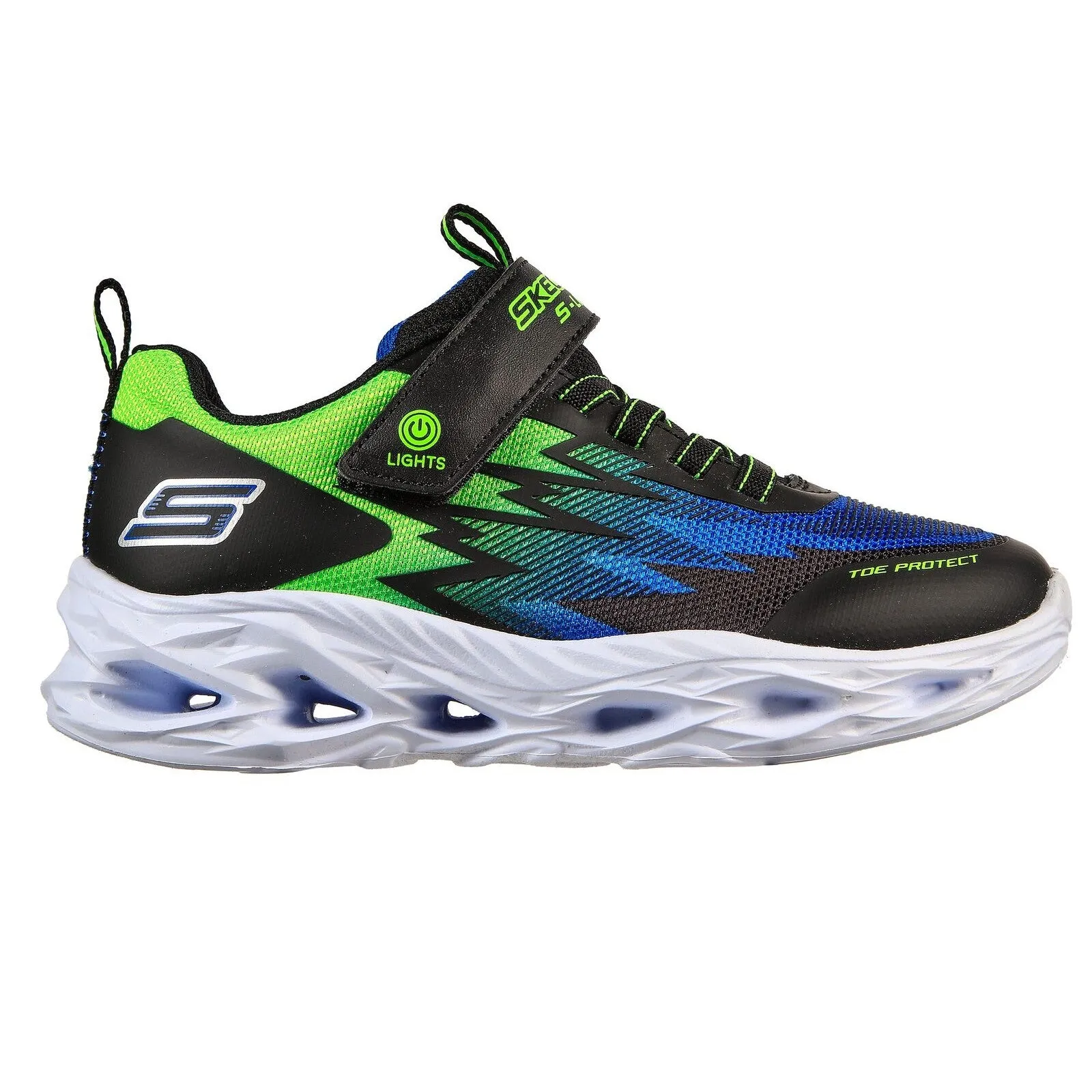 Skechers Black/Blue Multi S Lights Vortex-Flash Zorent Children's Sneaker