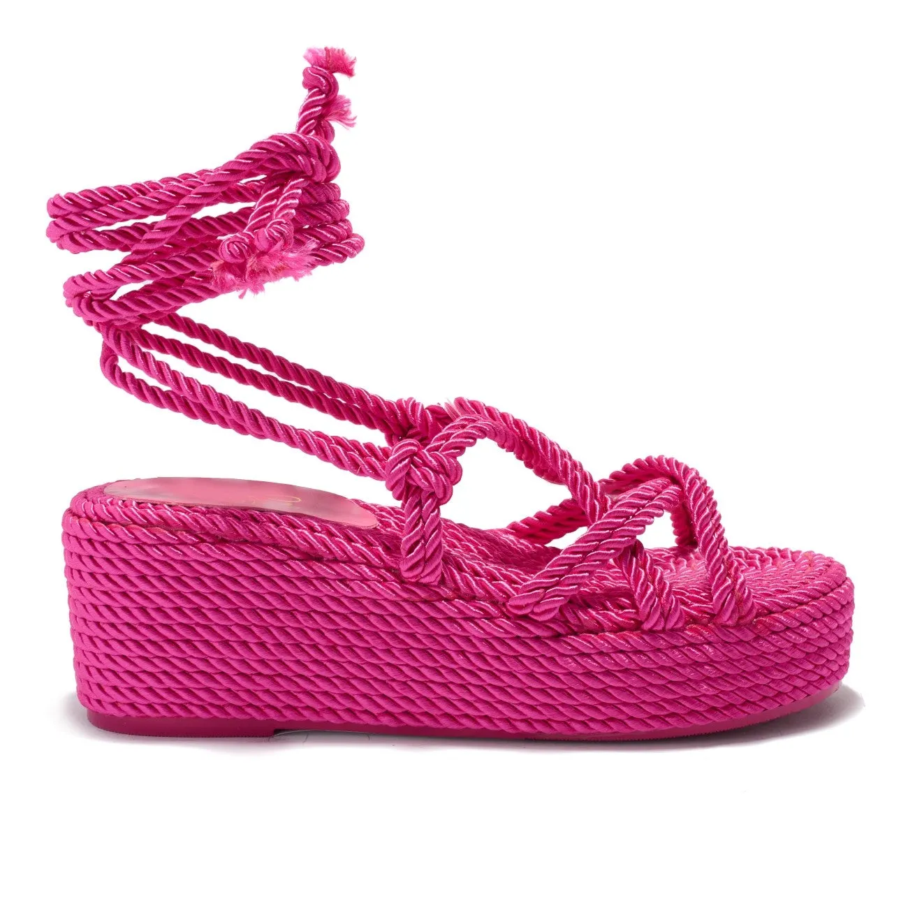 ST BARTH Pink Rope Espadrille Sandals