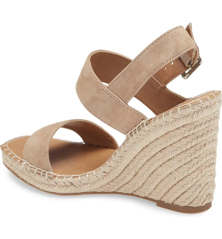 Steve Madden Uri Tan Suede Fashion Open Toe Casual Espadrille Wedge Sandals