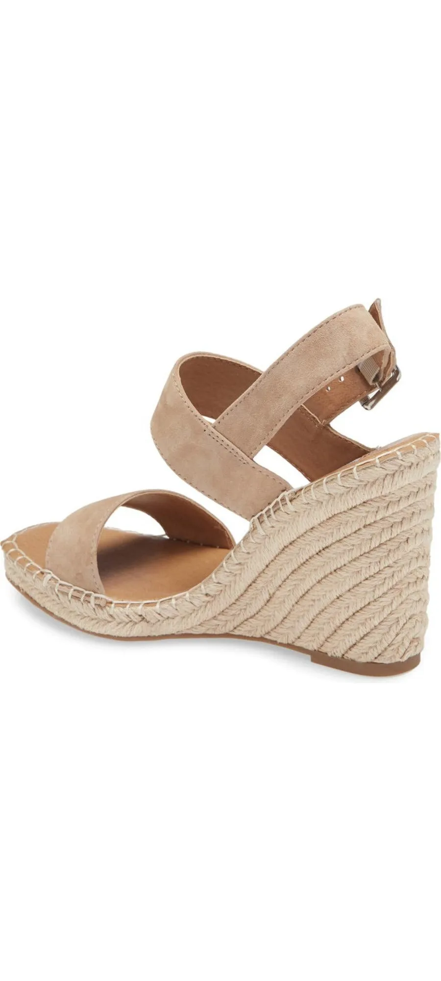 Steve Madden Uri Tan Suede Fashion Open Toe Casual Espadrille Wedge Sandals