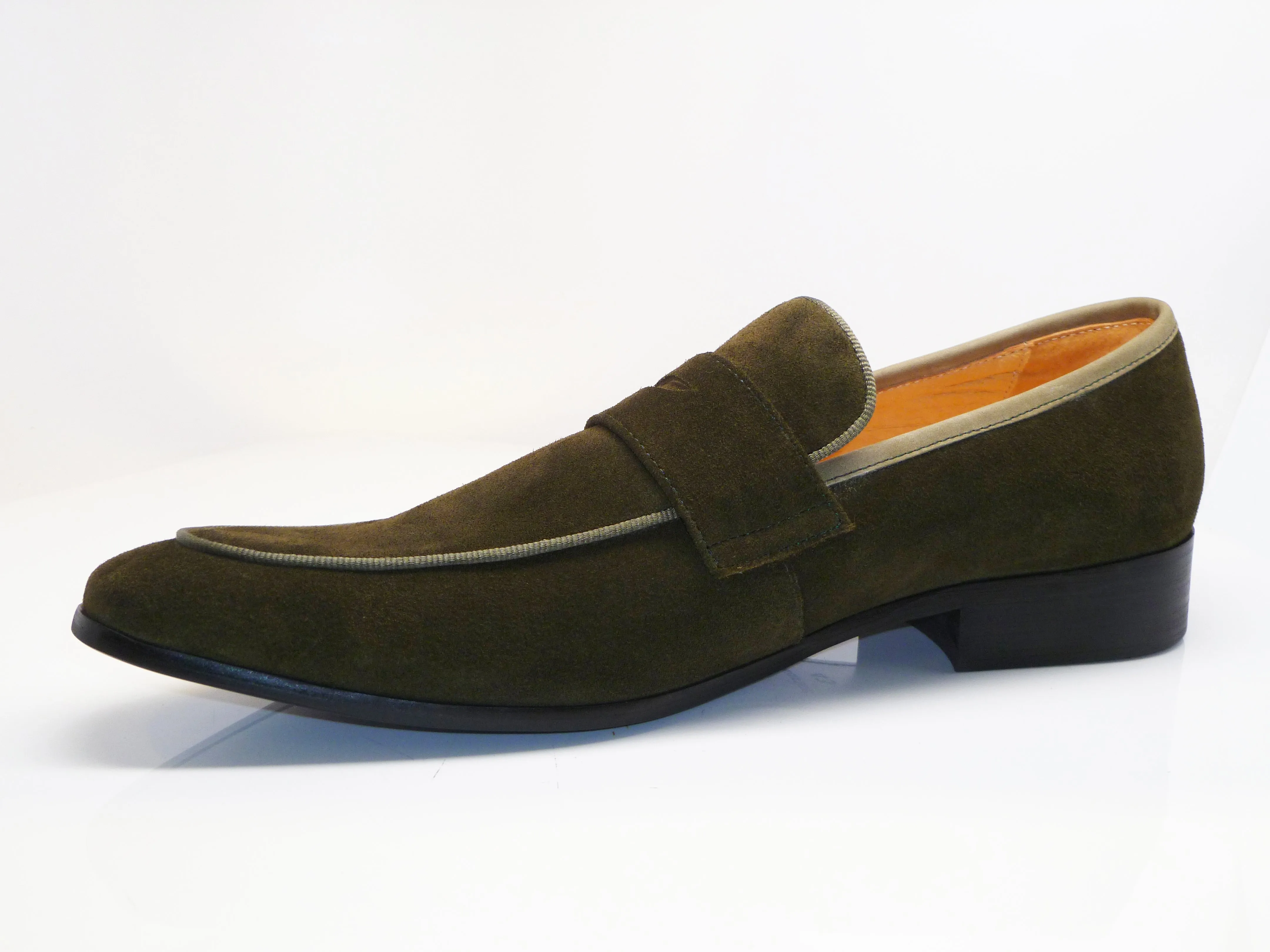 Suede Penny Loafer Olive