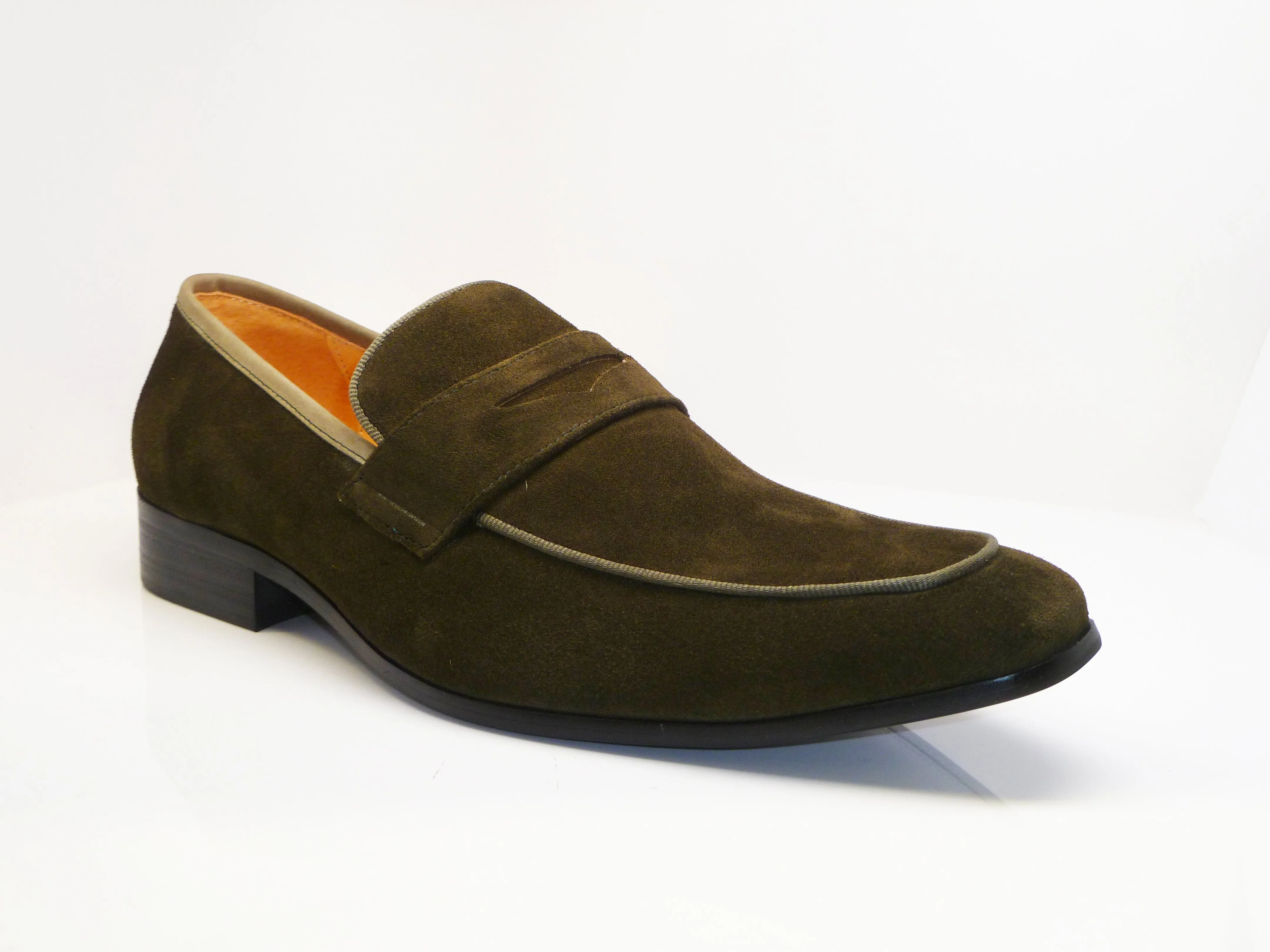 Suede Penny Loafer Olive