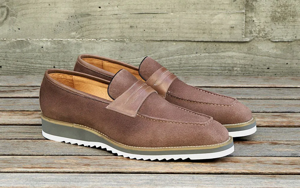 Suede Slip-On Penny Loafer Mocha