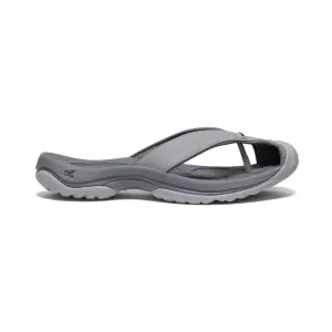 Waimea Leather closed Flip-Flop in Alloy/Black