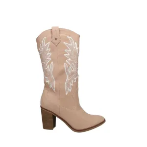 Women's Shoes MIA TALEY Western Block Heel Cowboy Boots MH2133 BLUSH