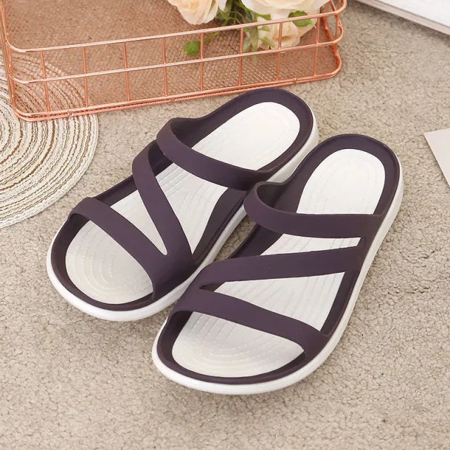 Women's Slippers Casual Summer Ladies Sandals Waterproof Non-slip Beach Slipper Jelly Shoes Wedges Heels Female Slides New